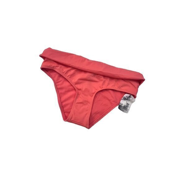 Coral Orange Swim Bottoms Size Small Foldover top NWT Beach Pool Vacation - Picture 2 of 9
